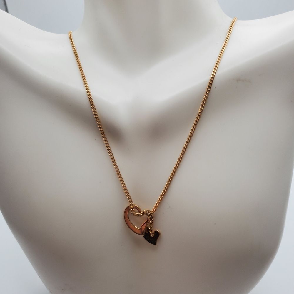 Gold toned hearts‎ entwined Mom and child necklace